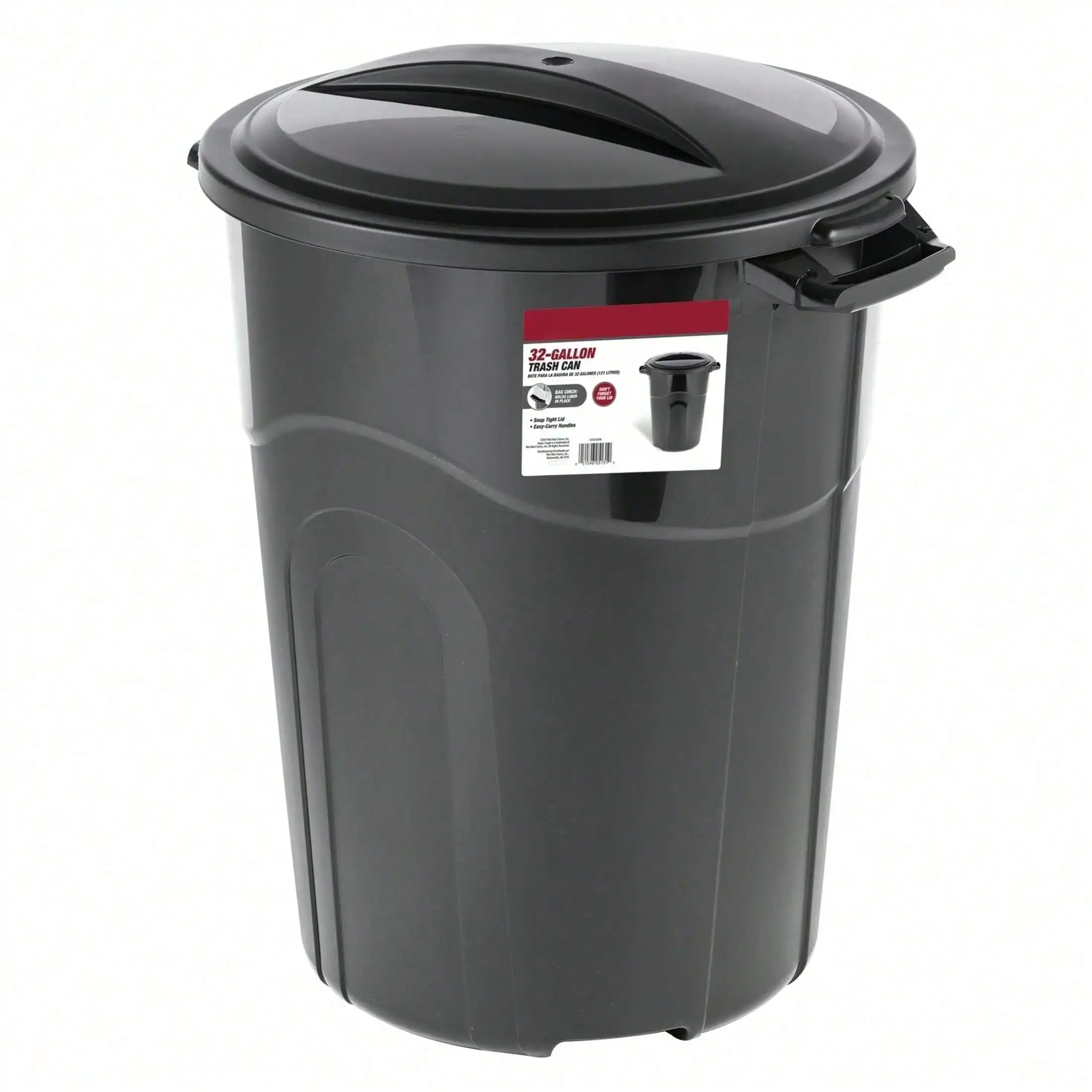 32 Gallon Heavy Duty Plastic Garbage Can, Included Lid, Indoor/Outdoor, Black
32 Gallon Heavy Duty Plastic Garbage Can, Included Lid, Indoor/Outdoor, Black