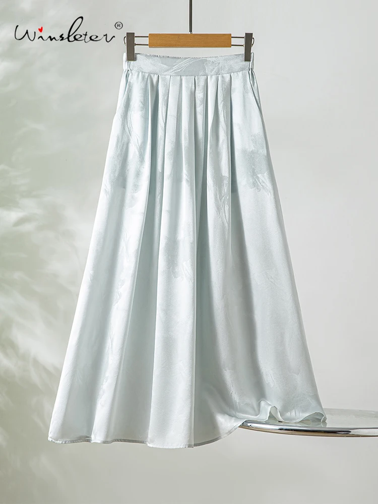 Winsleter-100%Real Silk Elegant Skirts, Elastic Waist Jacquard, Women Daily Commute Skin-friendly Skirts, 2026 Summer B65648CC
Winsleter-100%Real Silk Elegant Skirts, Elastic Waist Jacquard, Women Daily Commute Skin-friendly Skirts, 2026 Summer B65648CC