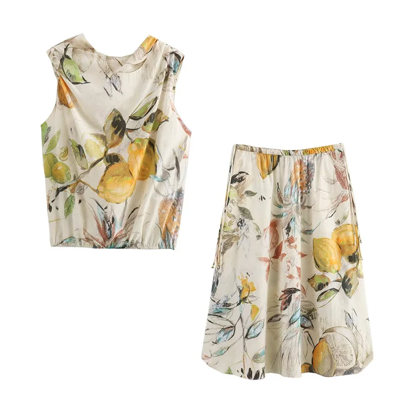 Summer Women's Suit Printed Maze Dress Half Skirt Suit Sleeveless Printed Blouse 2024 Fashion Casual Elegant Women's Two Pieces
Summer Women's Suit Printed Maze Dress Half Skirt Suit Sleeveless Printed Blouse 2024 Fashion Casual Elegant Women's Two Pieces