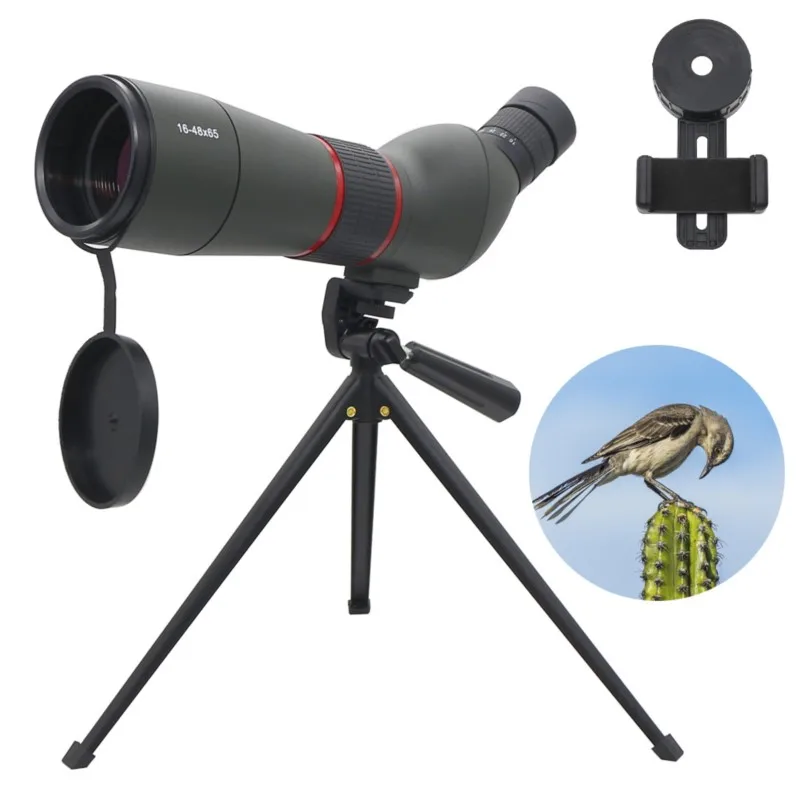 16-48X65 Zoom Spotting Scope High Definition Bird Watching Telescope Waterproof Monocular with Tripod Phone Adapter
16-48X65 Zoom Spotting Scope High Definition Bird Watching Telescope Waterproof Monocular with Tripod Phone Adapter