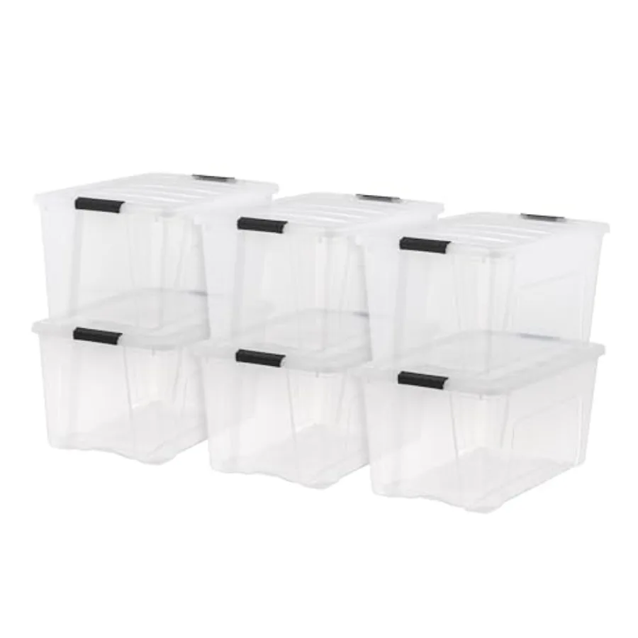 Stackable Plastic Storage Bins with Lids, - BPA-Free, Made in USA - See-Through Organizing Solution, Latches, Durable Nestable
Stackable Plastic Storage Bins with Lids, - BPA-Free, Made in USA - See-Through Organizing Solution, Latches, Durable Nestable