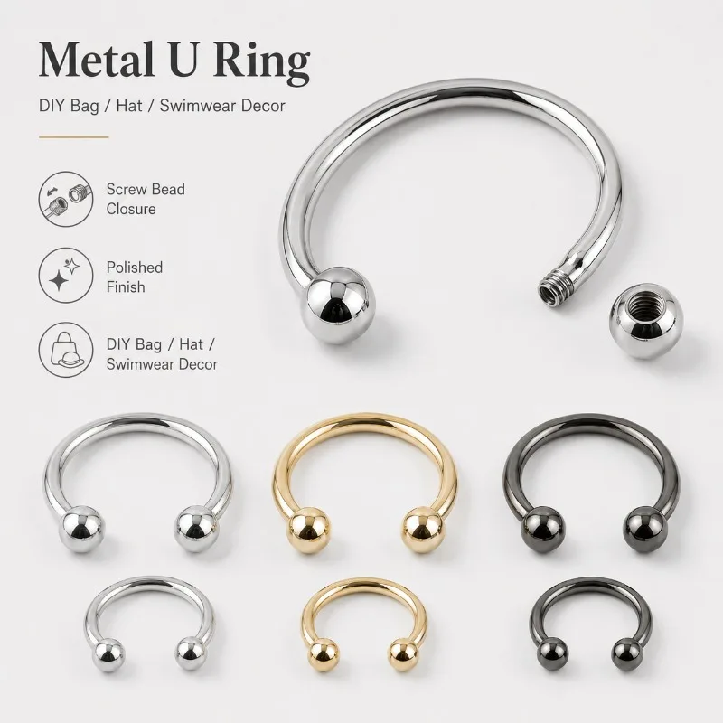 10/20Pcs 15-60mm U Shaped Metal Rings Buckle Double Head Screw Loop Clasp for Swimwear Bikini Clothing Hat Bag Hook Accessories
10/20Pcs 15-60mm U Shaped Metal Rings Buckle Double Head Screw Loop Clasp for Swimwear Bikini Clothing Hat Bag Hook Accessories