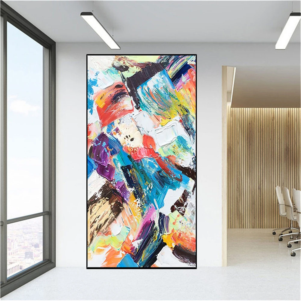 Modern Abstract Oil Painting Palette Knife Rainbow Colorscanvas Picture Handmade Wall Art Pendant For Living Room Decor Artwork
Modern Abstract Oil Painting Palette Knife Rainbow Colorscanvas Picture Handmade Wall Art Pendant For Living Room Decor Artwork