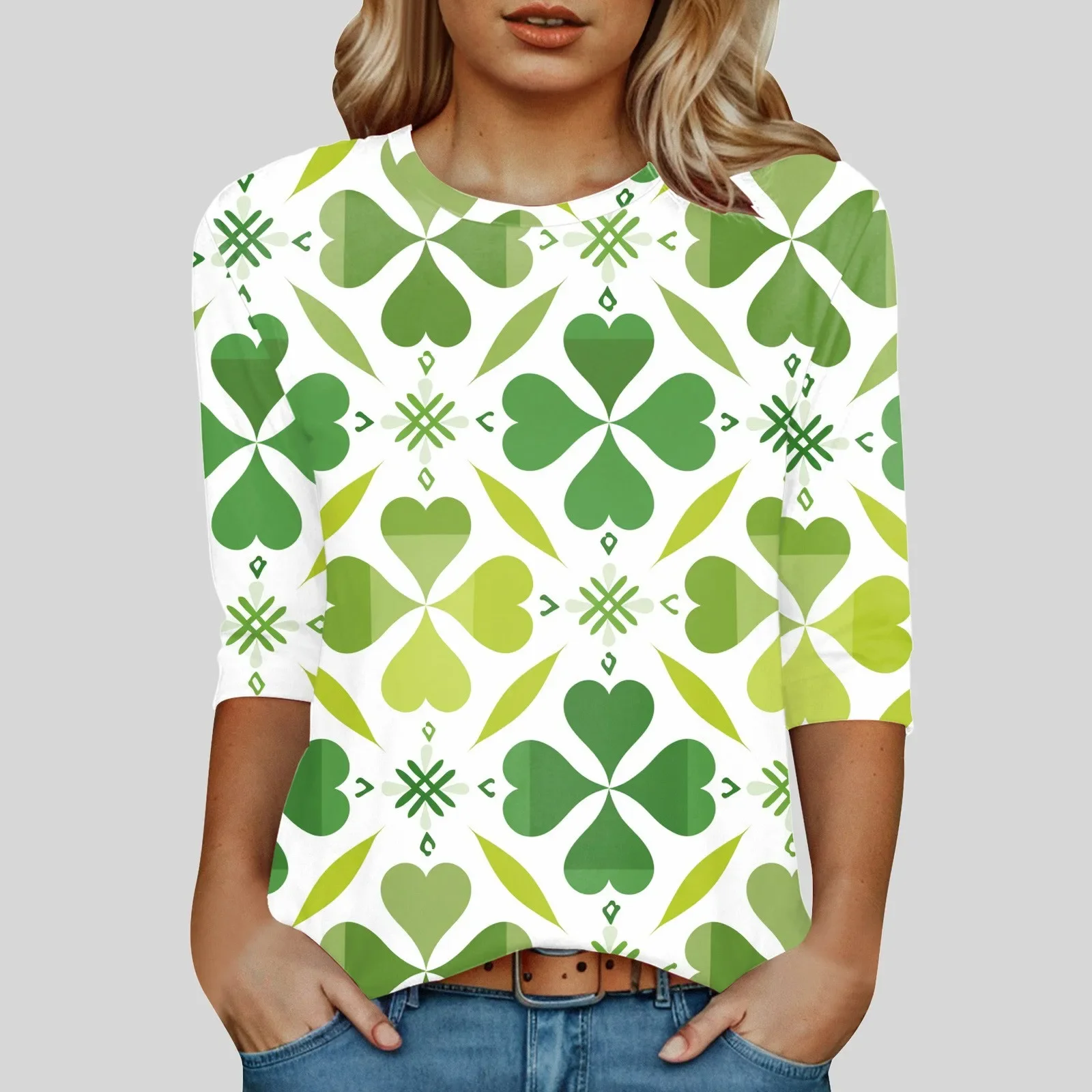 Festival T Shirt For Women St Patrick Day Fashion Shirts 3/4 Sleeve Printed Crew Neck Tops Classic Popular Holiday Clothes 2025
Festival T Shirt For Women St Patrick Day Fashion Shirts 3/4 Sleeve Printed Crew Neck Tops Classic Popular Holiday Clothes 2025
