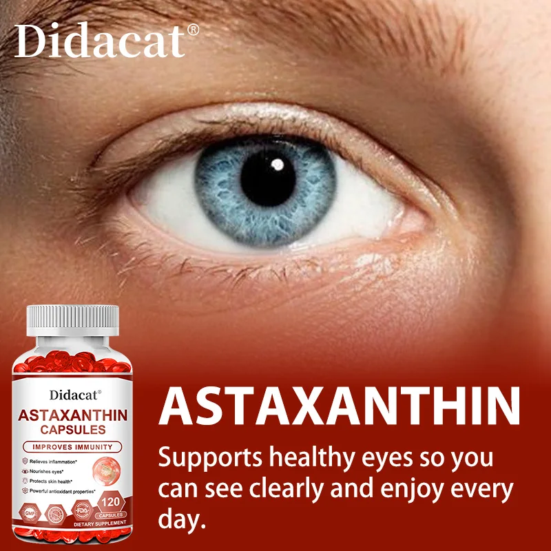 Astaxanthin Capsules, Dietary Supplement for Eye Health, Promote Cardiovascular Health, and Benefit Eye, Joint and Skin Health
Astaxanthin Capsules, Dietary Supplement for Eye Health, Promote Cardiovascular Health, and Benefit Eye, Joint and Skin Health