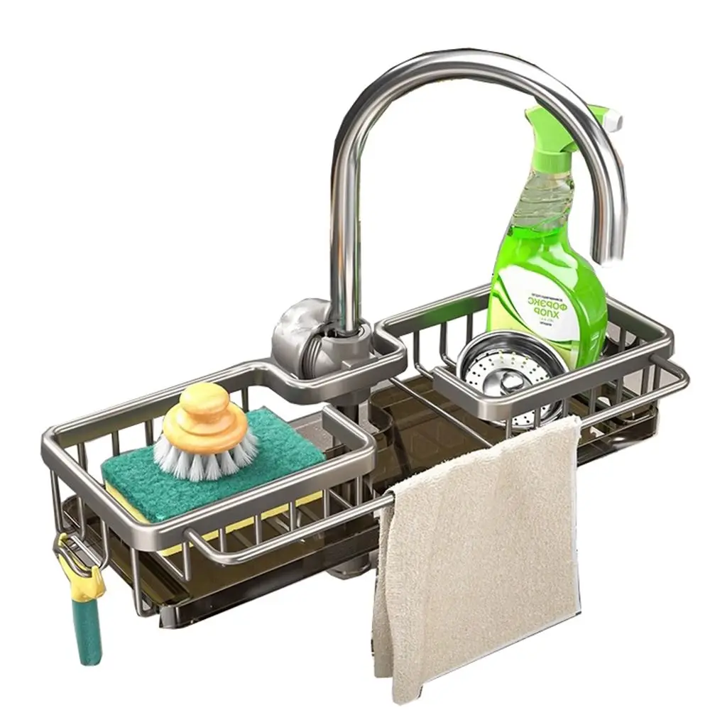 Space Aluminum Kitchen Sink Faucet Organizer Hook Rustproof Hanging Faucet Drain Rack Detachable Space Saving Sink Drip Shelf
Space Aluminum Kitchen Sink Faucet Organizer Hook Rustproof Hanging Faucet Drain Rack Detachable Space Saving Sink Drip Shelf