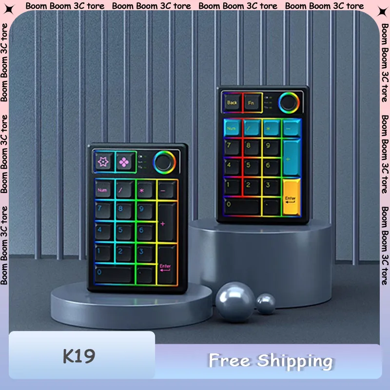 Keycool K19 Mini Mechanical Keyboard Tri-Mode PAD Numeric Keypad PBT Knob Portable Custom Mini Keyboard for Business Trip Gifts
Keycool K19 Mini Mechanical Keyboard Tri-Mode PAD Numeric Keypad PBT Knob Portable Custom Mini Keyboard for Business Trip Gifts