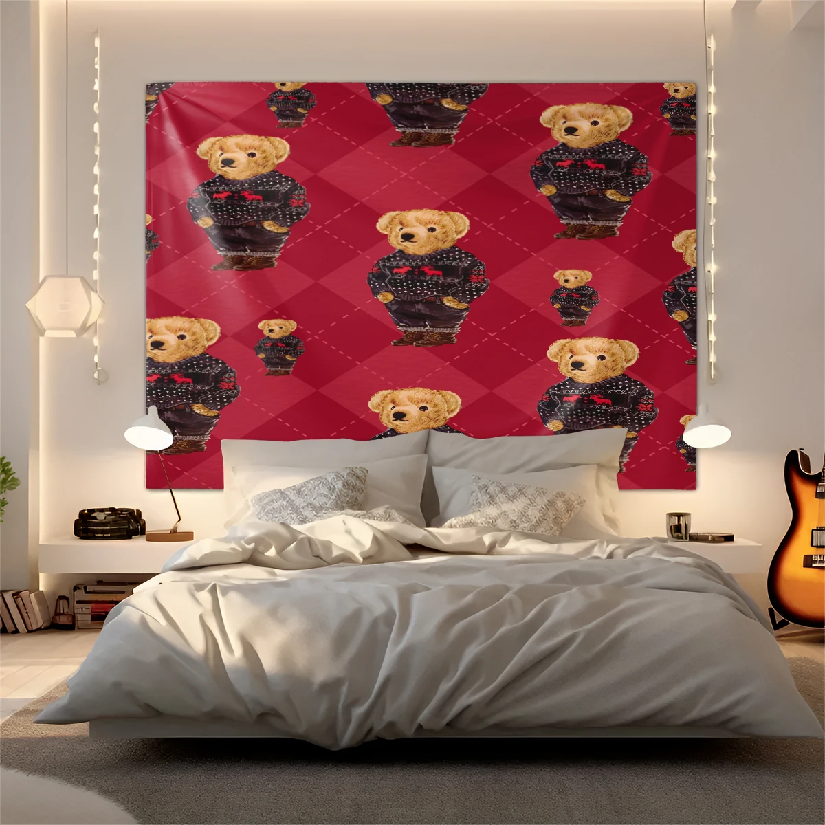 Luxury Red Argyle Teddy Bear Tapestry Preppy Print Wall Art for Teen Girls Birthday Christmas Gift Home Decor Backdrop
Luxury Red Argyle Teddy Bear Tapestry Preppy Print Wall Art for Teen Girls Birthday Christmas Gift Home Decor Backdrop