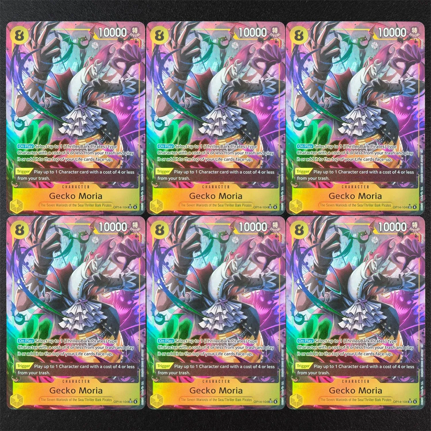 6PCS/SET Proxy One Piece English OP14-104 Gecko Moria Yellow Character Game Collection Textured Foil Card Toy
6PCS/SET Proxy One Piece English OP14-104 Gecko Moria Yellow Character Game Collection Textured Foil Card Toy