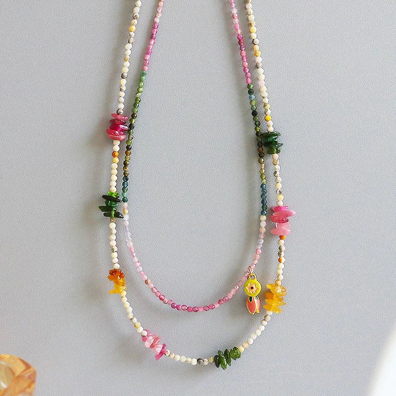 Innovative Chinese Tourmaline Natural Stone Beaded Necklace for Women Versatile High-end Feeling Simple Niche Collarbone Chain
Innovative Chinese Tourmaline Natural Stone Beaded Necklace for Women Versatile High-end Feeling Simple Niche Collarbone Chain