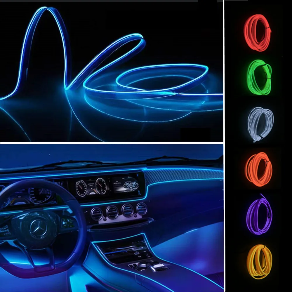 1M/2M/3M/5M Car Door LED Neon EL Wire Strip Lights Flexible Line Edge Multicolor Automotive Tube Rope Lights Auto Accessories
1M/2M/3M/5M Car Door LED Neon EL Wire Strip Lights Flexible Line Edge Multicolor Automotive Tube Rope Lights Auto Accessories