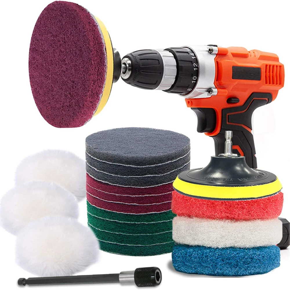 20 Pcs 4 Inch Power Scrubber Pads Set Drill Scouring Cleaning Pads for Kitchen, Bathroom, Auto, Carpet, Sanding, Car Headlight
20 Pcs 4 Inch Power Scrubber Pads Set Drill Scouring Cleaning Pads for Kitchen, Bathroom, Auto, Carpet, Sanding, Car Headlight
