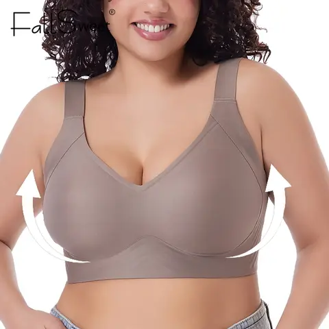 FallSweet soutien-gorge Push UP pour femmes sans couture grande taille soutiens-gorge coupe mince sans fil Bralette Sexy brassière Femme M-6XL