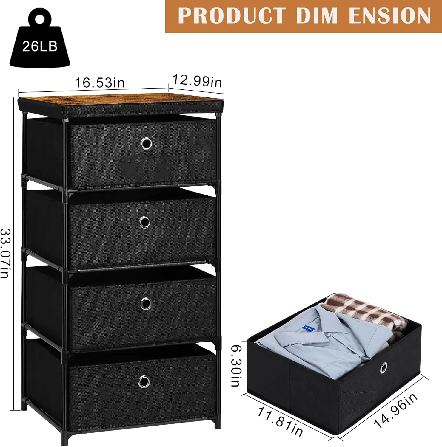 Mooace Fabric Storage Dresser With 4 Drawers, Small Chest Of Drawers Clothes Organizer And Storage Tower For Bedroom, Fabric
Mooace Fabric Storage Dresser With 4 Drawers, Small Chest Of Drawers Clothes Organizer And Storage Tower For Bedroom, Fabric