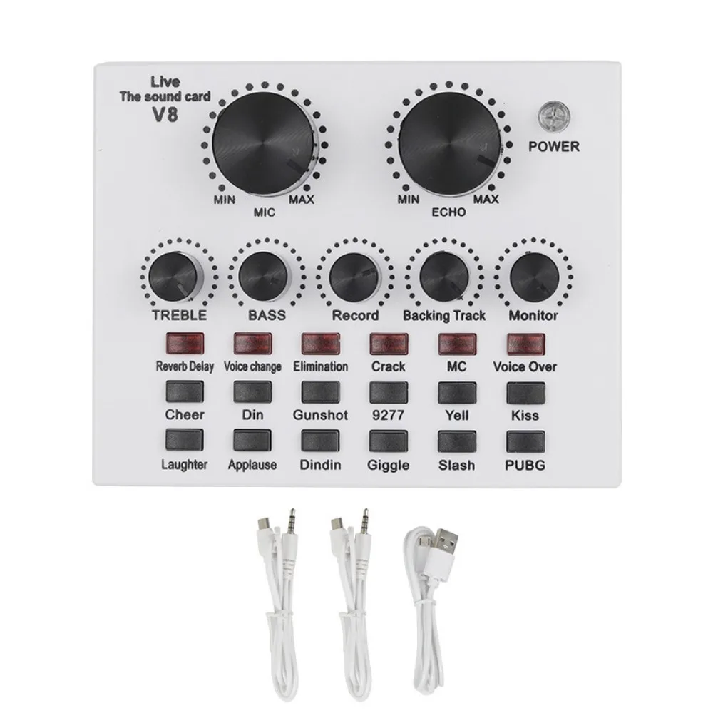 Audio Mixer V8 Sound Card Karaoke Recording Professional Mic Sound Card White Black External Sound Card PC Computer
Audio Mixer V8 Sound Card Karaoke Recording Professional Mic Sound Card White Black External Sound Card PC Computer