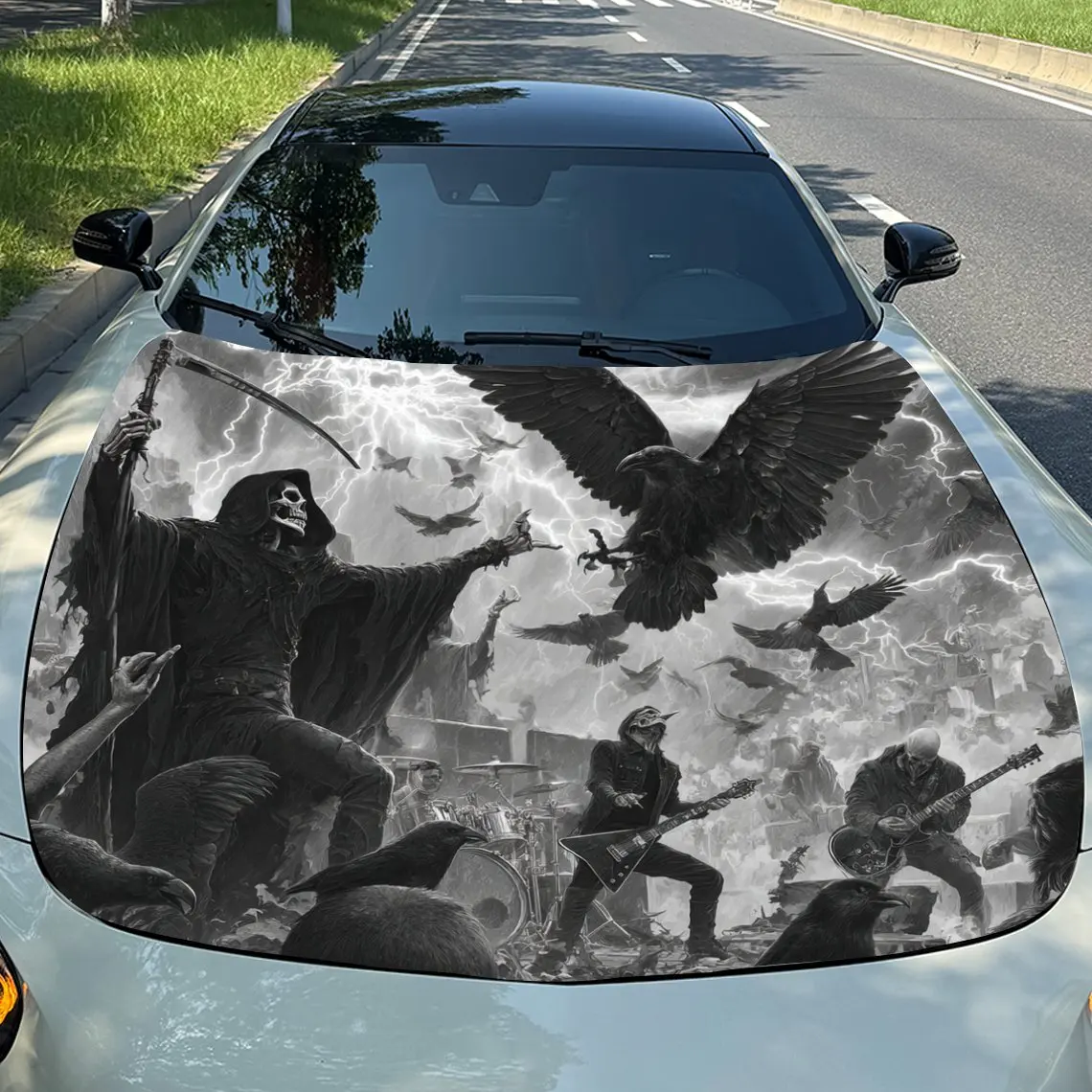 Rock Reaper Frenzy Live Car Vinyl Wrap, PVC Material Waterproof Car Hood Sticker, Self-Adhesive Scratch-Resistant Stickers for E
Rock Reaper Frenzy Live Car Vinyl Wrap, PVC Material Waterproof Car Hood Sticker, Self-Adhesive Scratch-Resistant Stickers for E