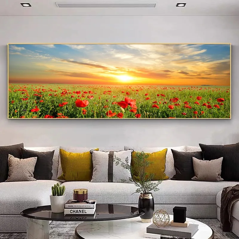 Sunrise and Red Poppies Canvas Wall Art Vibrant Landscape Print for Living Room, Bedroom, Office, Bar, Unframed Home Decor
Sunrise and Red Poppies Canvas Wall Art Vibrant Landscape Print for Living Room, Bedroom, Office, Bar, Unframed Home Decor