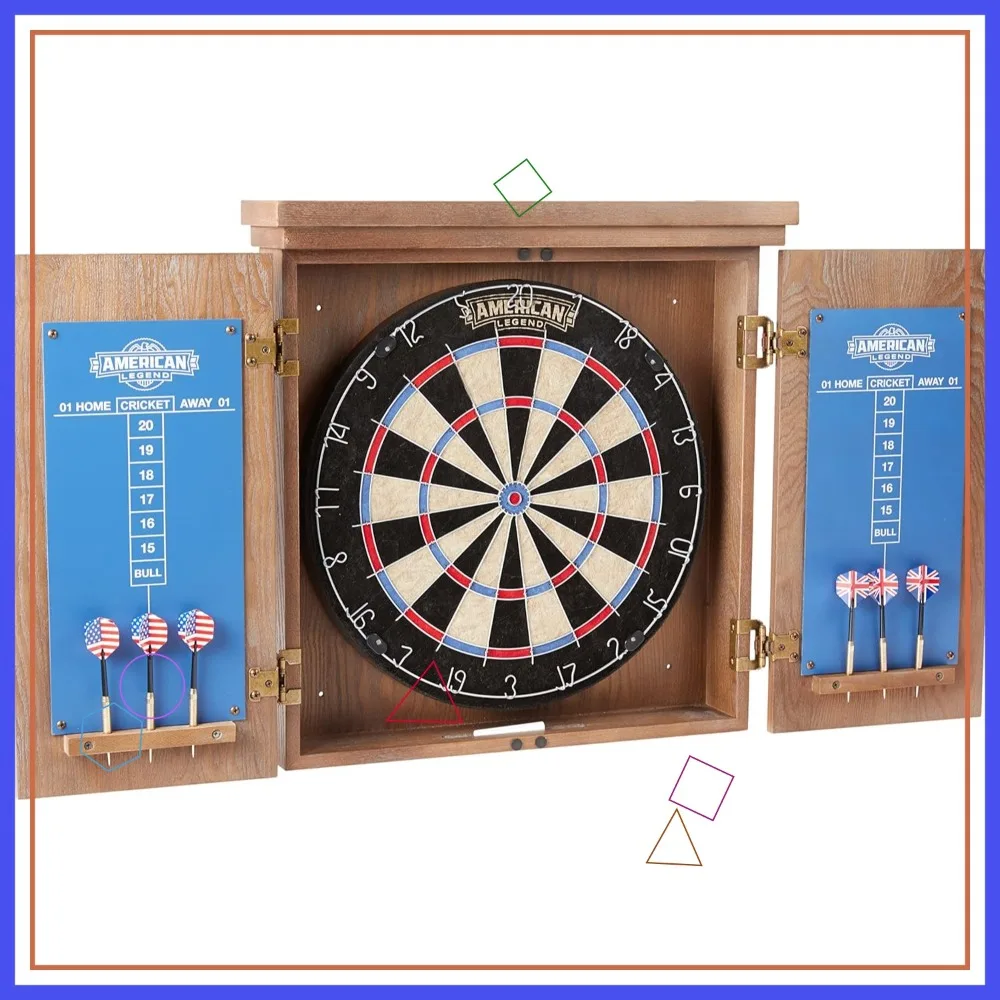 Solid Wood Bristle Dartboard Cabinet Set with 18" Board & 6 Steel Tip Darts
Solid Wood Bristle Dartboard Cabinet Set with 18" Board & 6 Steel Tip Darts