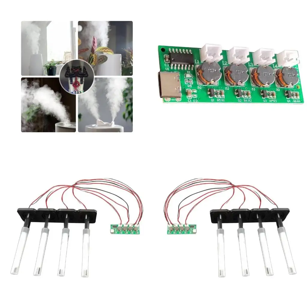 Модуль увлажнителя с четырьмя головками. Маленький и мощный ультразвуковой распылитель.
Модуль увлажнителя с четырьмя головками. Маленький и мощный ультразвуковой распылитель.