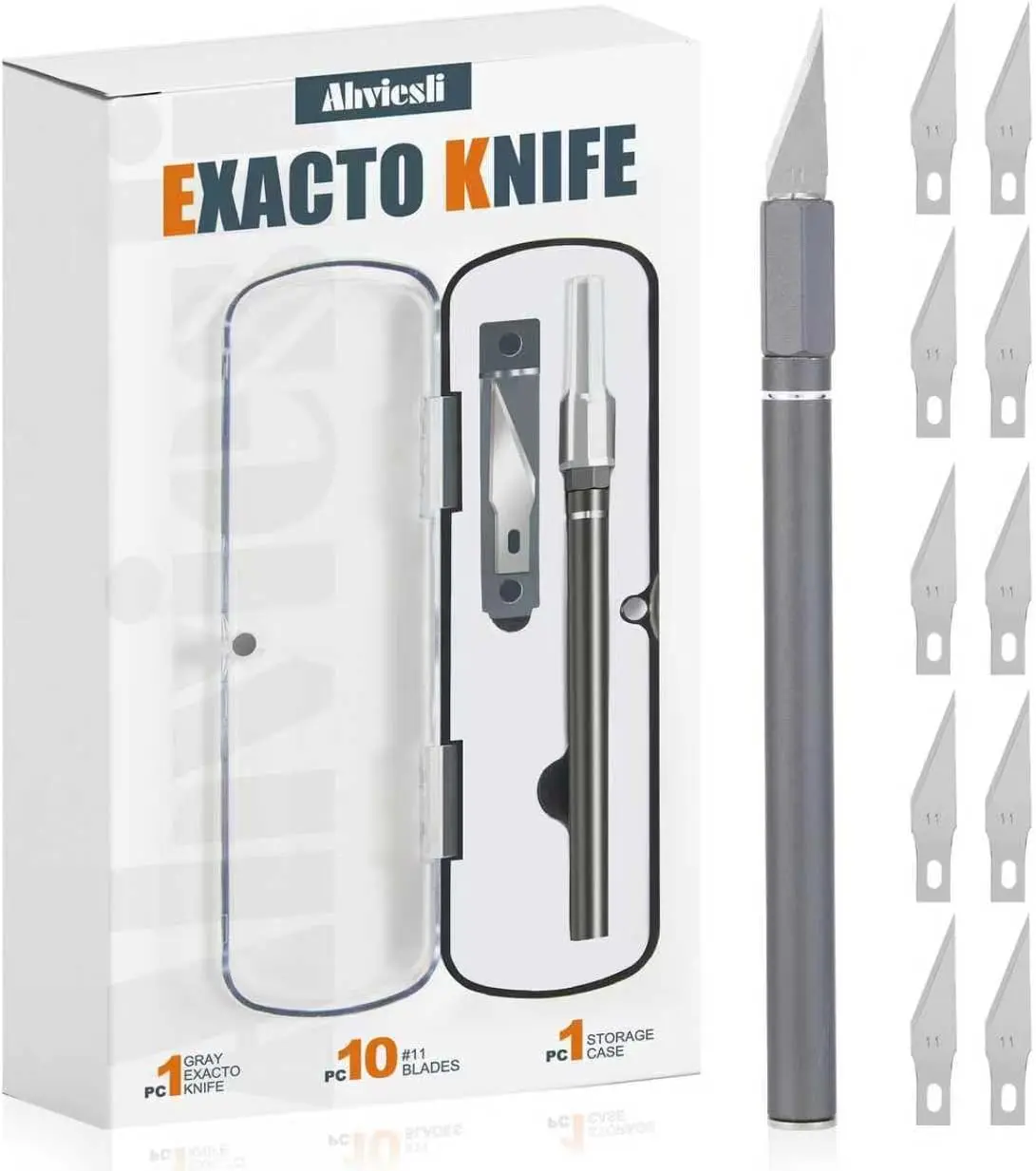 Exacto Knife Set, 12 Pcs Precision Craft Knife Kit with Aluminum Handle (Preloaded Blade), 10 Sharp #11 Hobby Knife Blades, Stor
Exacto Knife Set, 12 Pcs Precision Craft Knife Kit with Aluminum Handle (Preloaded Blade), 10 Sharp #11 Hobby Knife Blades, Stor