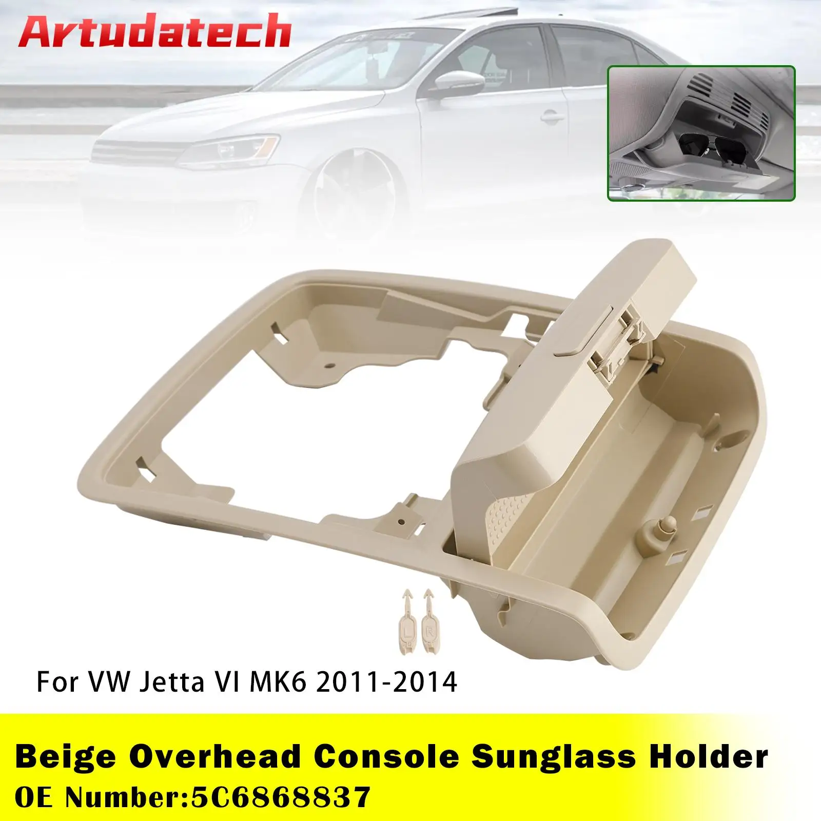 Artudatech Overhead Console Sunglass Holder 5C6868837 For VW Jetta VI MK6 2011 2012 2013 2014
Artudatech Overhead Console Sunglass Holder 5C6868837 For VW Jetta VI MK6 2011 2012 2013 2014