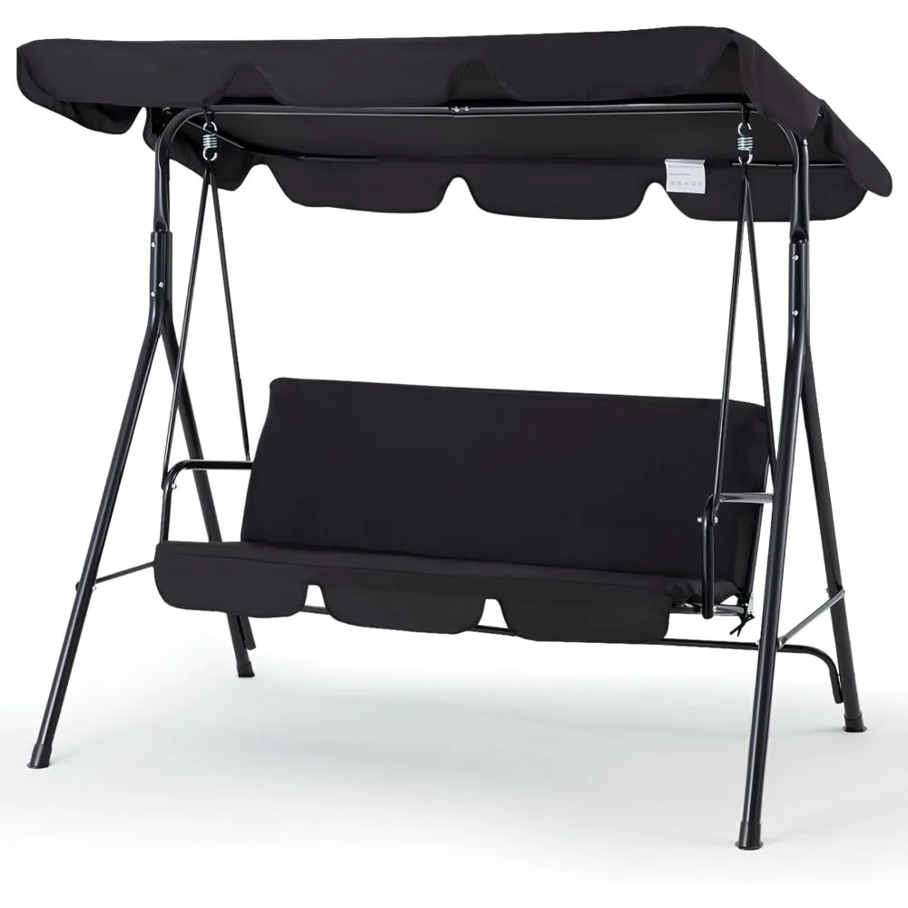 Patio Swings Outdoor, 3-Seat Glider Patio Swings with Removable Cushion and Adjustable Canopy, Porch Bench
Patio Swings Outdoor, 3-Seat Glider Patio Swings with Removable Cushion and Adjustable Canopy, Porch Bench