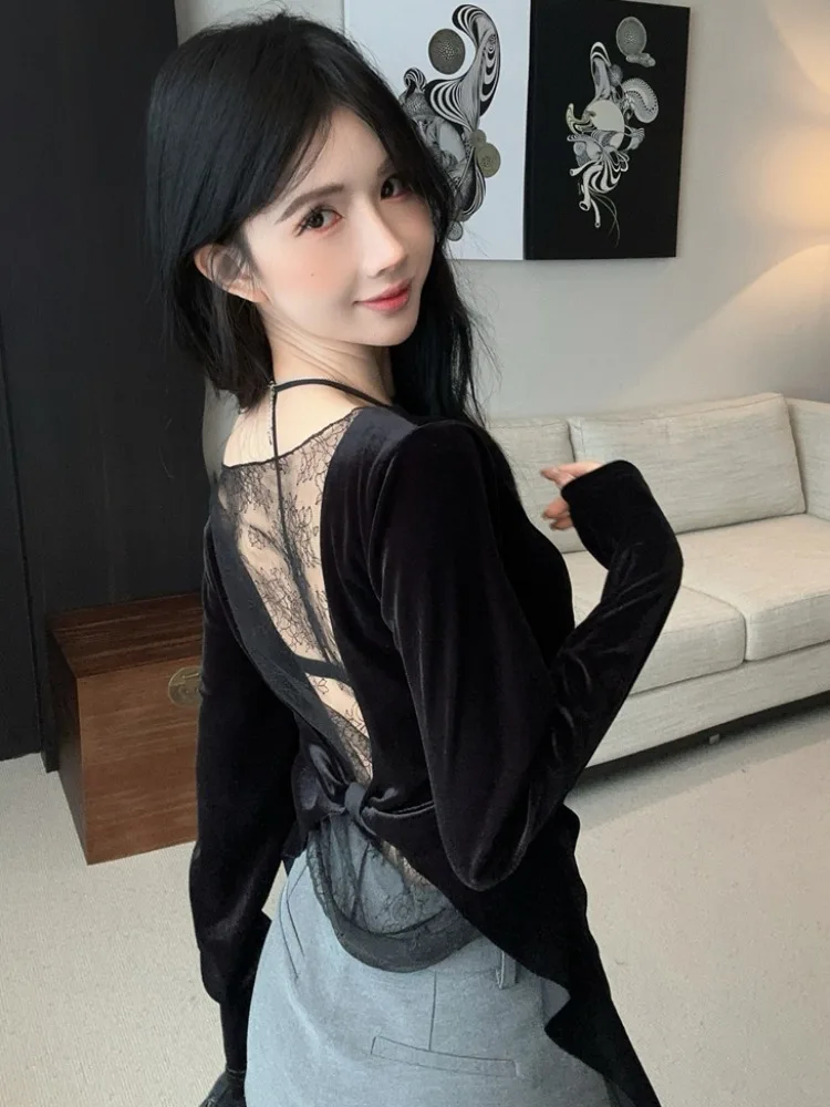 Black Lace Slimming Long Sleeve Base Shirt Sexy Spicy Girl One Shoulder Versatile Sexy Top Women Knitted Standard Fit Citywalk
Black Lace Slimming Long Sleeve Base Shirt Sexy Spicy Girl One Shoulder Versatile Sexy Top Women Knitted Standard Fit Citywalk