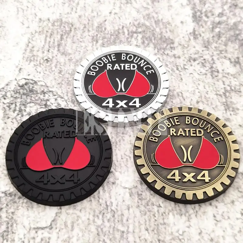 Car Styling 3D Funny Boobie Bounce Rated 4 x 4 Metal Chrome Zinc Alloy Adhesive Emblem Decorative Badge Sticker Auto Accessory
Car Styling 3D Funny Boobie Bounce Rated 4 x 4 Metal Chrome Zinc Alloy Adhesive Emblem Decorative Badge Sticker Auto Accessory