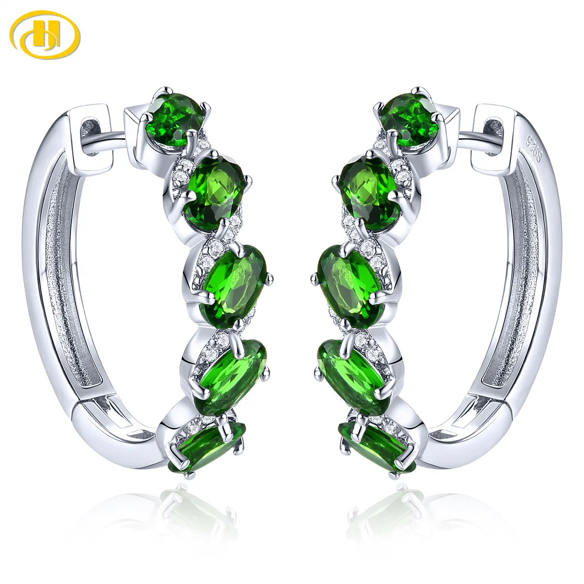 Natural Chrome Diopside Sterling Silver Hoop Earring 2.3 Carats Genuine Green Gemstone Women Daily Fine Jewelry S925 Gifts
Natural Chrome Diopside Sterling Silver Hoop Earring 2.3 Carats Genuine Green Gemstone Women Daily Fine Jewelry S925 Gifts