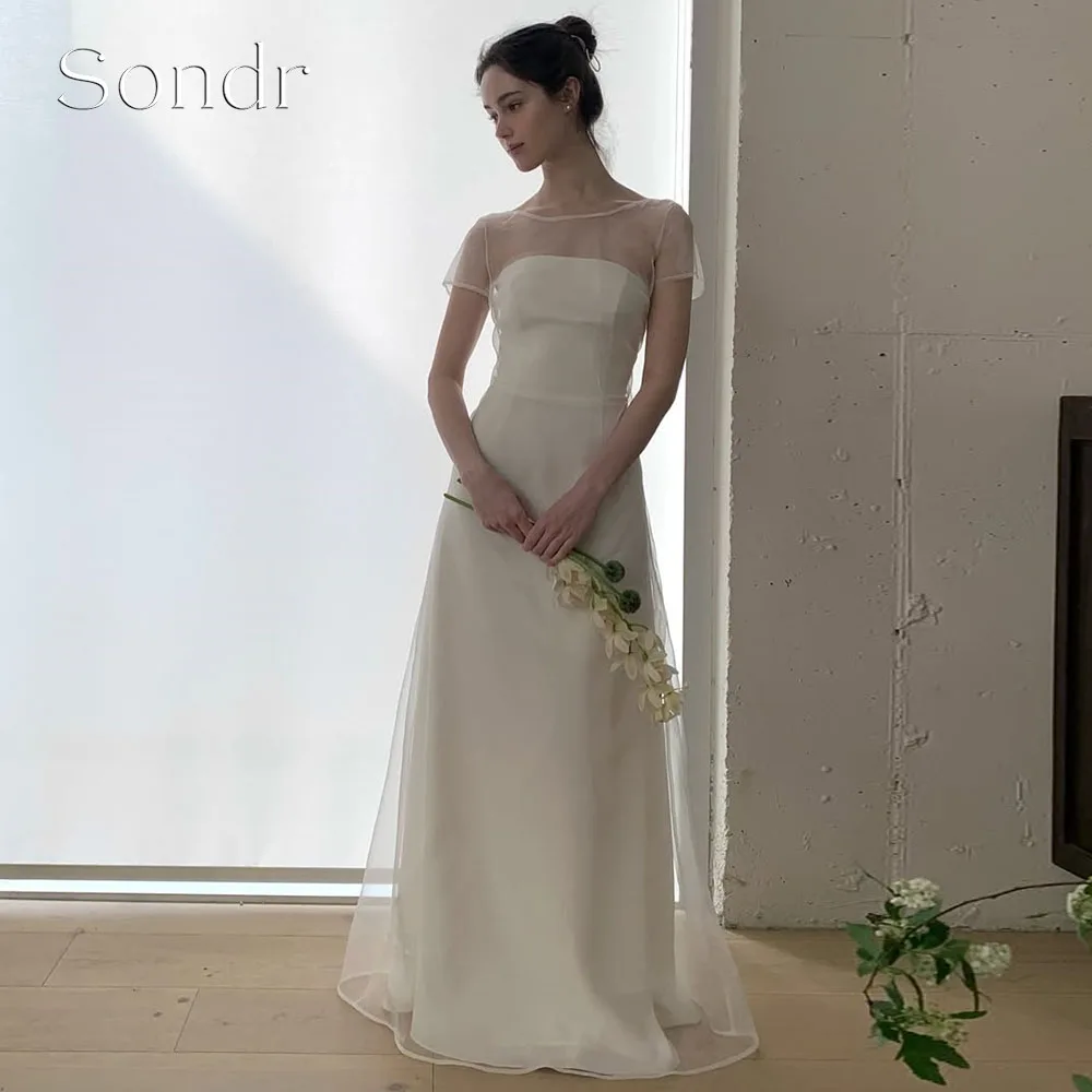 Sondr Customized O-Neck A Line Korean Wedding Dresses Photo shoot Short Sleeves Floor Length Bridal Gowns
Sondr Customized O-Neck A Line Korean Wedding Dresses Photo shoot Short Sleeves Floor Length Bridal Gowns