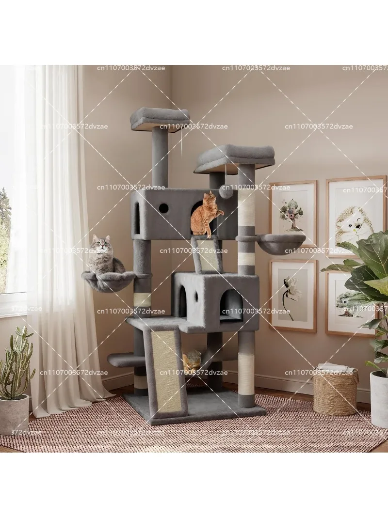 Cat Tree with Hammock and Scratching Post Tower, cat House, Cat Toys Tower, K01, Dark Gray
Cat Tree with Hammock and Scratching Post Tower, cat House, Cat Toys Tower, K01, Dark Gray