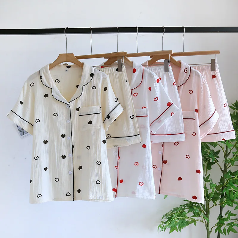 Wholesale & Retail New Sweet Pajamas Women's 2024 Summer Thin Cotton Short-sleeved Shorts Cardigan Loungewear Set
Wholesale & Retail New Sweet Pajamas Women's 2024 Summer Thin Cotton Short-sleeved Shorts Cardigan Loungewear Set