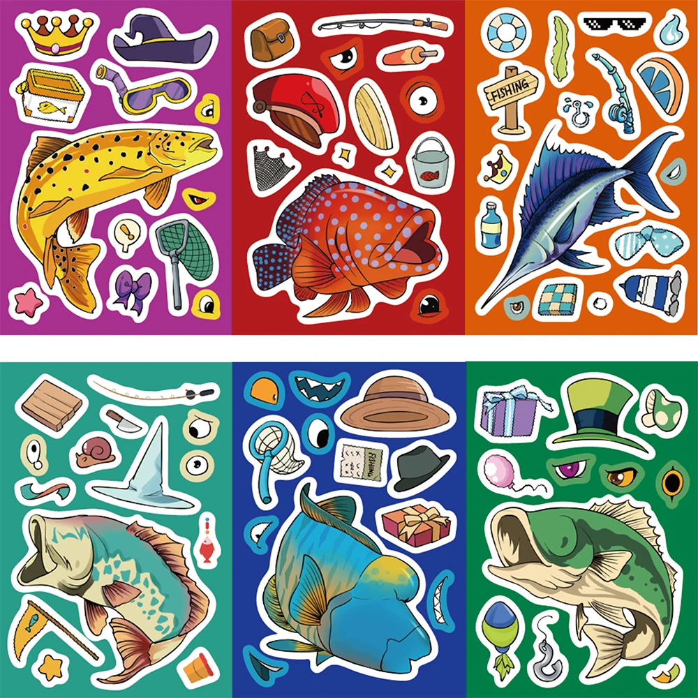 8/16sheets Funny Fishing Puzzle Stickers Cartoon Fish Make a Face Children DIY Assemble Jigsaw Educational Toys Decoration Gift 
8/16sheets Funny Fishing Puzzle Stickers Cartoon Fish Make a Face Children DIY Assemble Jigsaw Educational Toys Decoration Gift