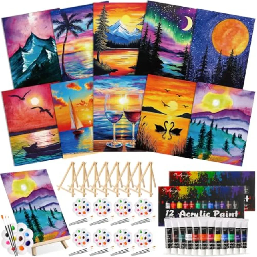 72 Pcs Paint and Sip Kit for Adults 8'' x 10'' Pre Drawn Canvas for Painting DIY Pre Printed Canvas for Party Favor Afro Acryli
72 Pcs Paint and Sip Kit for Adults 8'' x 10'' Pre Drawn Canvas for Painting DIY Pre Printed Canvas for Party Favor Afro Acryli