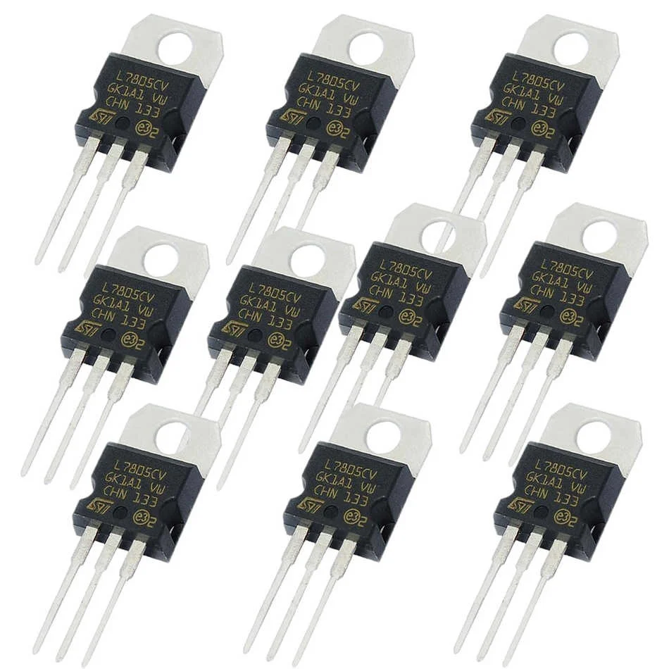 10pcs IC 7805 Voltage Regulator L7805 Linear Positive Fixed 1 Output 5V 1.5A
10pcs IC 7805 Voltage Regulator L7805 Linear Positive Fixed 1 Output 5V 1.5A