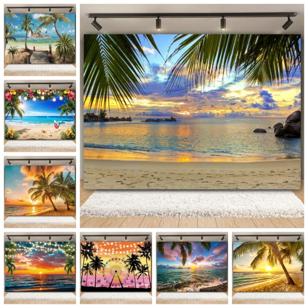 Summer Hawaiian Blue Wave Beach Palm Tree Backdrop Cloth, Children's Vacation Party Photo Decoration Photography Studio Backdrop
Summer Hawaiian Blue Wave Beach Palm Tree Backdrop Cloth, Children's Vacation Party Photo Decoration Photography Studio Backdrop