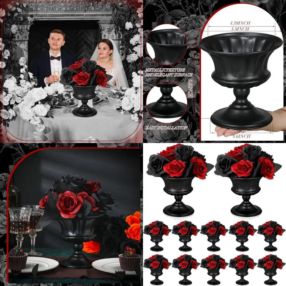12-Piece Metal Urn Vases for Centerpieces, 5.91 Tall, Ideal for Weddings, Events, and Home Decor (Black)
12-Piece Metal Urn Vases for Centerpieces, 5.91 Tall, Ideal for Weddings, Events, and Home Decor (Black)