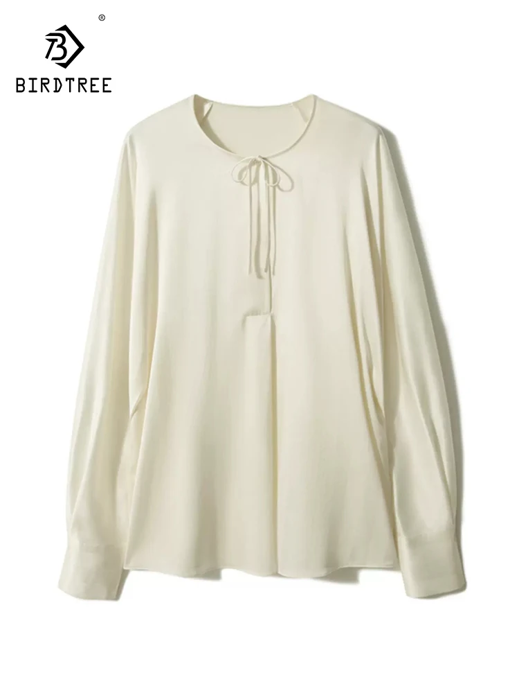 BirdTree, 92%Mulberry Silk Elegant Shirt, Women Long Sleeve O Neck Lace-up, OL Office Lady Solid Blouse, 2024 Spring T43673QC
BirdTree, 92%Mulberry Silk Elegant Shirt, Women Long Sleeve O Neck Lace-up, OL Office Lady Solid Blouse, 2024 Spring T43673QC