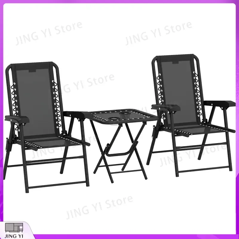 3 Piece Outdoor Bistro Set Folding Table and Chairs Metal Garden Furniture with Cup Holders Patio Deck Yard Camping
3 Piece Outdoor Bistro Set Folding Table and Chairs Metal Garden Furniture with Cup Holders Patio Deck Yard Camping