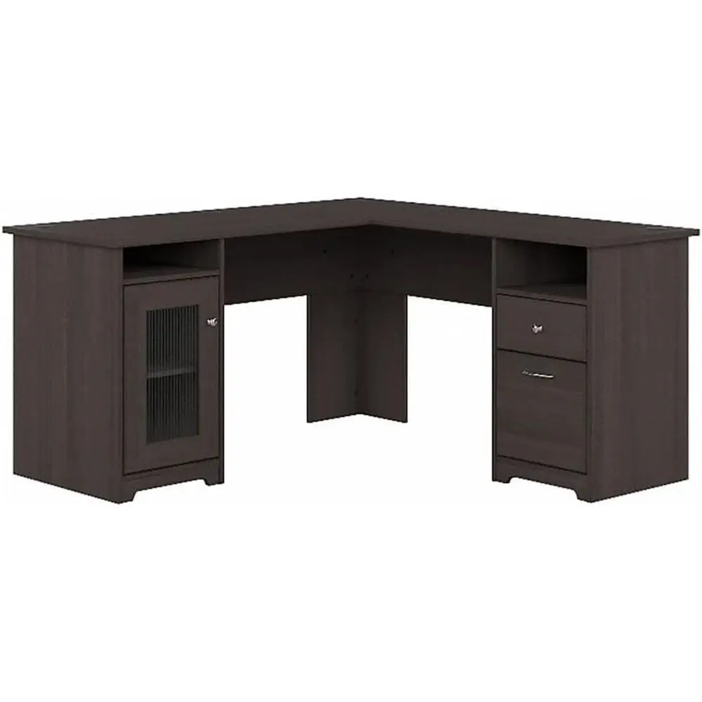 60 L-Shaped Desk in Heather Gray: Durable Wood, Storage Cabinet, Adjustable Shelf, Wire Management
60 L-Shaped Desk in Heather Gray: Durable Wood, Storage Cabinet, Adjustable Shelf, Wire Management