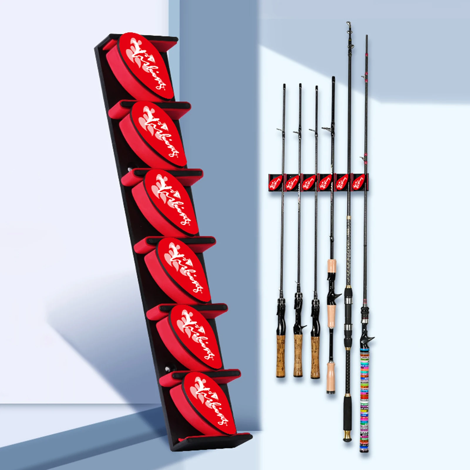 Wall Mounted Fishing Rod Holder Durable Fishing Pole Holder Holds Up to 6 Rods for Garage Room Boats Store
Wall Mounted Fishing Rod Holder Durable Fishing Pole Holder Holds Up to 6 Rods for Garage Room Boats Store