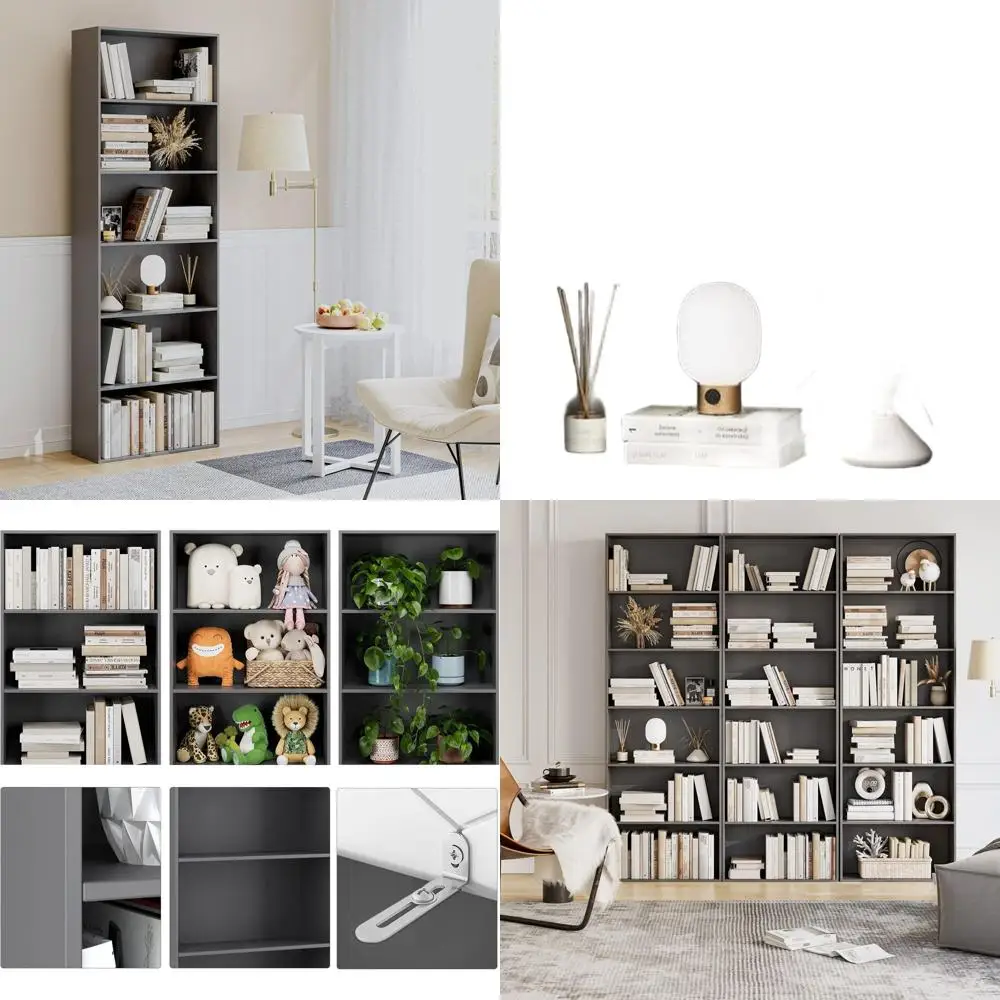 6-уровневый высокий темно-серый книжный шкаф, отдельно стоящие полки для хранения для дома и офиса
6-уровневый высокий темно-серый книжный шкаф, отдельно стоящие полки для хранения для дома и офиса