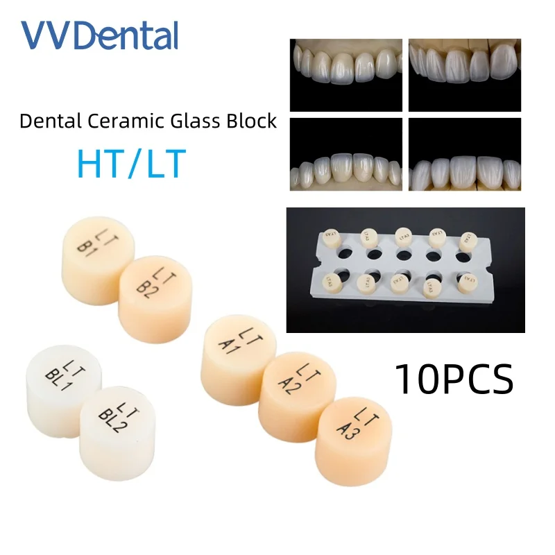 10pcs/Box VVDental Dental Lithium Ceramic Glass Blocks Lithium Disilicate HT/LT 460MPA Dentistry Ceramic Veneer Inlay Materials
10pcs/Box VVDental Dental Lithium Ceramic Glass Blocks Lithium Disilicate HT/LT 460MPA Dentistry Ceramic Veneer Inlay Materials