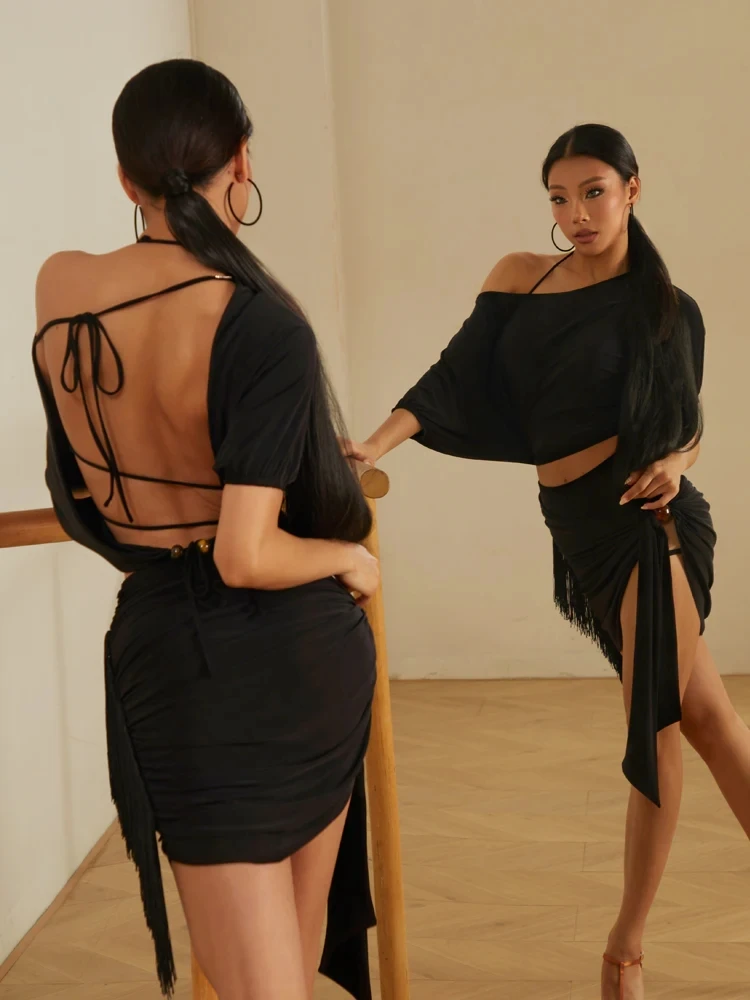Professional Latin Dance Top Black Snake Print Loose Half Sleeves Coil Crop Top #26018
Professional Latin Dance Top Black Snake Print Loose Half Sleeves Coil Crop Top #26018