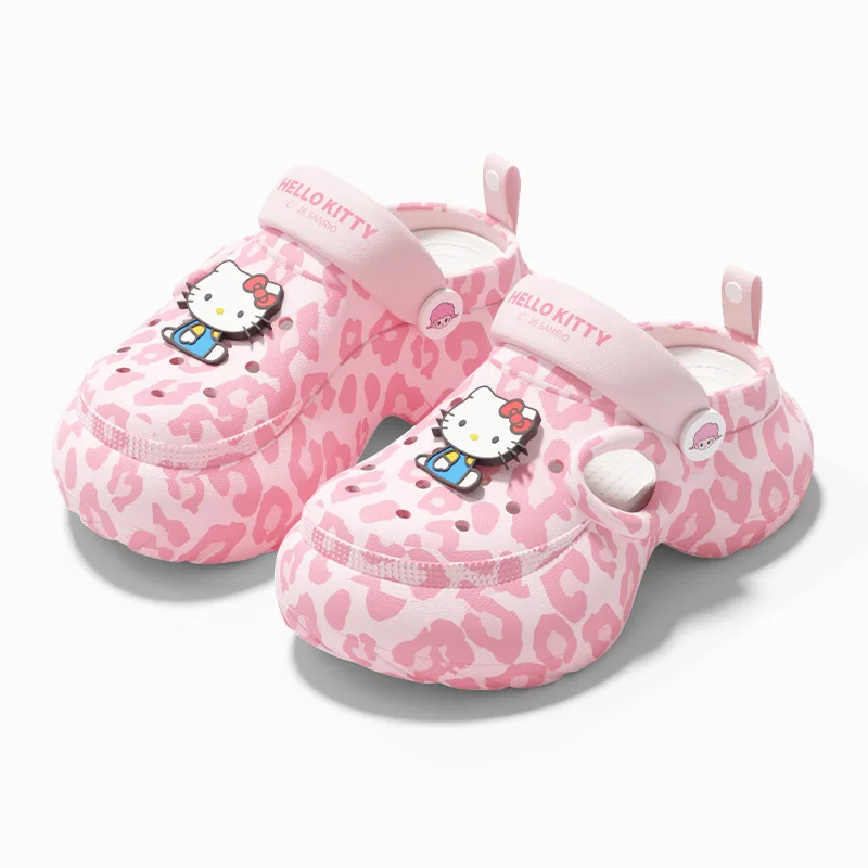 Hello Kitty Girls Clogs Pink Leopard Print Platform Women Kawaii Sanrio Slip On Thick Sole Beach Sandals Summer Casual Slippers
Hello Kitty Girls Clogs Pink Leopard Print Platform Women Kawaii Sanrio Slip On Thick Sole Beach Sandals Summer Casual Slippers