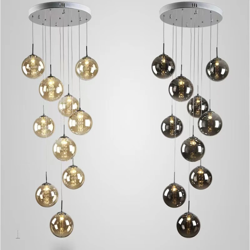 Modern Attic Living Room Glass Globe Chandelier Nordic Spiral Staircase Ceiling Chandelier Villa Room Decoration Home Lighting
Modern Attic Living Room Glass Globe Chandelier Nordic Spiral Staircase Ceiling Chandelier Villa Room Decoration Home Lighting
