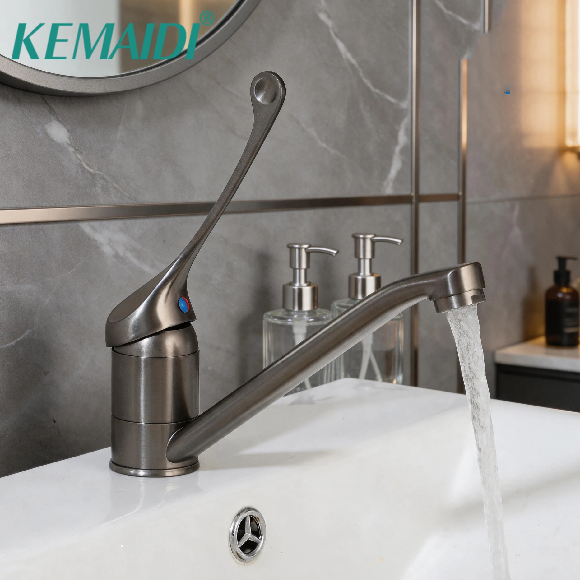 KEMAIDI Gunmetal Gray Medical Long Lever Basin Faucet, Single Handle Elbow Operated Hospital Sink Mixer Tap, Deck Mounted Mixers
KEMAIDI Gunmetal Gray Medical Long Lever Basin Faucet, Single Handle Elbow Operated Hospital Sink Mixer Tap, Deck Mounted Mixers