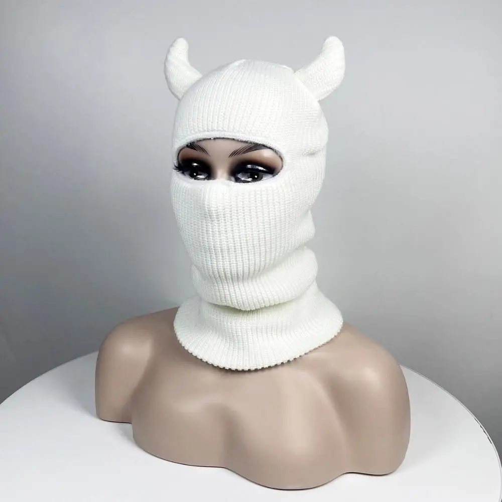 Pullover Hat Horns Balaclava Knitted Caps Single Hole Warm Full Face Ski Mask Ox Horn Breathable Halloween Cotton Hat Winter
Pullover Hat Horns Balaclava Knitted Caps Single Hole Warm Full Face Ski Mask Ox Horn Breathable Halloween Cotton Hat Winter