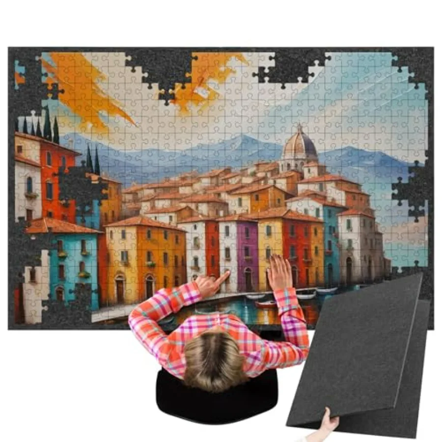 Foldable Puzzle Board Mat for 3000-Piece Jigsaw Puzzles, Dark Gray Felt, 55 x 37 Inches, Non-Slip Portable Storage Pad
Foldable Puzzle Board Mat for 3000-Piece Jigsaw Puzzles, Dark Gray Felt, 55 x 37 Inches, Non-Slip Portable Storage Pad