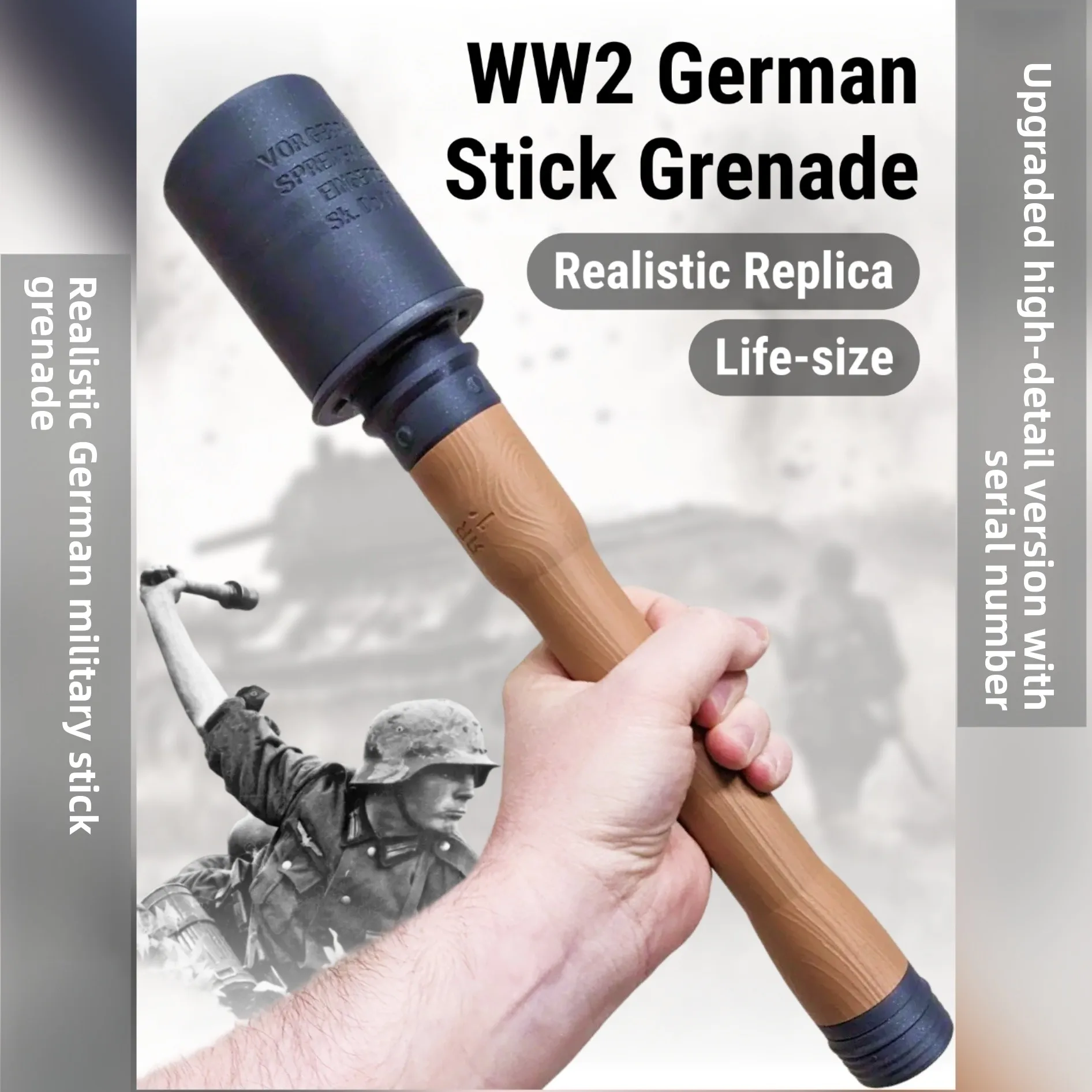 3D Printed M24 Hand Grenade Model German Handle Style Military Collectible Toy Film Prop Tank War Vehicle Model Simulation
3D Printed M24 Hand Grenade Model German Handle Style Military Collectible Toy Film Prop Tank War Vehicle Model Simulation